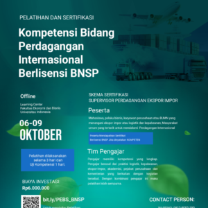 Pelatihan dan Sertifikasi Kompetensi Bidang Perdagangan Internasional Berlisensi BNSP
